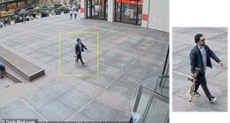 Photos posted online showed the gunman wearing a sport coat and button-down shirt while carrying the large rifle near a midtown Manhattan office building