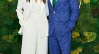 Matthew McConaughey, 52, cut a dapper figure in a blue suit as he joined his wife Camila Alves, 42, as they attended day 13 of the Wimbledon Tennis Championships on Saturday