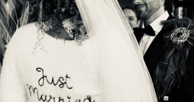 Mel B shares glimpse of her quirky 'just married' outfit as she celebrates tying the knot with Rory McPhee - after being snubbed on her big day by fellow Spice Girl Geri Halliwell