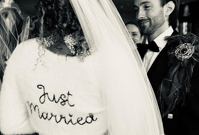 Mel B shares glimpse of her quirky 'just married' outfit as she celebrates tying the knot with Rory McPhee - after being snubbed on her big day by fellow Spice Girl Geri Halliwell