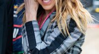 Melanie Chisholm arrived at Silverstone on Sunday after missing Spice Girl bandmate Melanie Brown's wedding in London the previous day