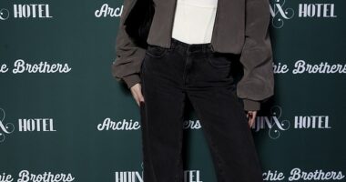 Mia Fevola (pictured) has suffered a few blows in recent weeks, but she is still smiling