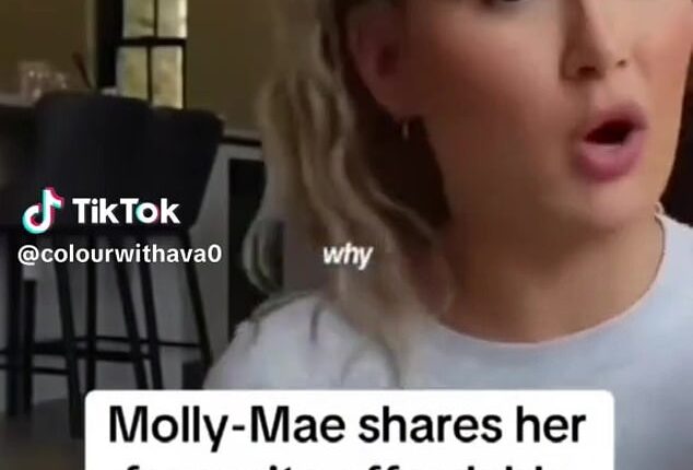 Despite looking and sounding exactly like Molly Mae, a new viral TikTok video (pictured) of the star has been exposed by the influencer for actually being Artificial Intelligence