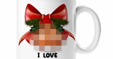 Barry Cochrane had only just started his new job at a Morrisons-owned abattoir and was offended when a mug featuring cartoon testicles and the words 'I LOVE TEA BAGGING' was handed out at a work Christmas party