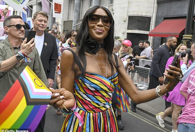 Supermodel Naomi Campbell and actress Vanessa Williams led the celebrities stepping out in support of this year's London Pride on Saturday