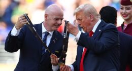 President Donald Trump received a Club World Cup winners' medal from Gianni Infantino