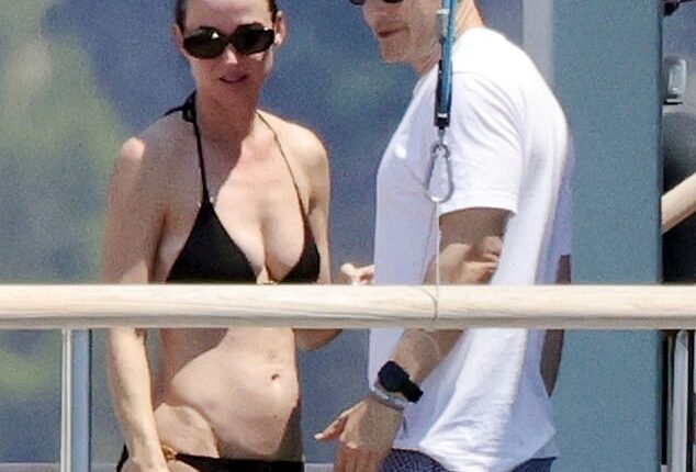 Katy Perry showed off her incredible figure in a black bikini during a respite on a yacht over the weekend