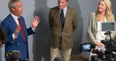 Laura Anne Jones, 46, posed with the leader at the Royal Welsh Agricultural Show today after ditching the Tories.