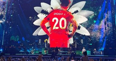 Oasis pay heart-warming tribute to Diogo Jota after his death during iconic song on the opening night of their historic reunion tour in Cardiff