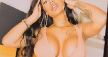 Chelsea Robinson Harrison (pictured), 29, from London, has recalled how her bum implant surgery went wrong