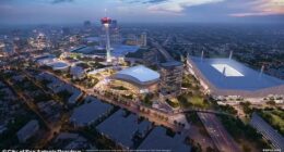 A project that was initially code-named Project Marvel is facing huge backlash from local residents who have no desire for a new San Antonio Spurs arena to be constructed downtown (pictured: rendering of new arena)