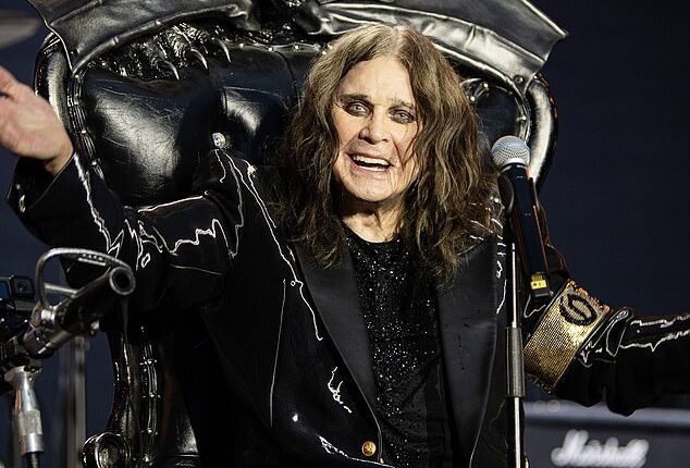 Ozzy Osbourne pictured at his Black Sabbath farewell gig at Villa Park stadium in July