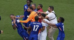 PSG boss Luis Enrique appears to SLAP Chelsea striker Joao Pedro in the face following the Blues' Club World Cup triumph