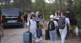 Lamine Yamal is in the spotlight for allegedly 'exploiting people with dwarfism', pictured here upon entry to the controversial party of the Barcelona teen sensation
