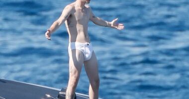 It appeared to be a laugh a minute aboard the good ship Beckham as brothers Cruz and Romeo were spotted larking around on the families' £16million yacht on Tuesday