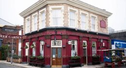 Police 'arrested an EastEnders actor on suspicion of indecent assault on set in front of shocked BBC soap opera stars', it has been revealed by The Sun. The famous cast of the popular soap series had been allegedly filming scenes on May 7 when camera crews were abruptly stopped (file image)