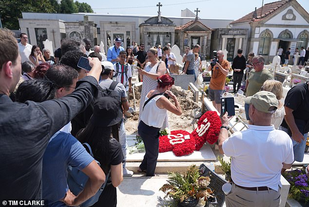 Police have been called to Diogo Jota's graveside as fans started snapping photos just hours after the footballer was buried alongside his brother Andre Silva