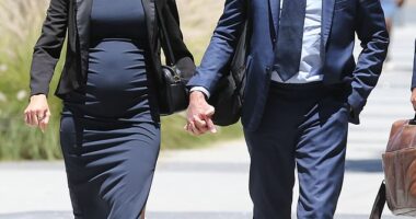 Pregnant Bianca Wallace has insisted she never had an affair with Ioan Gruffudd and accused his ex Alice Evans of inventing the 'disgusting, vile story' in latest Instagram post on Monday