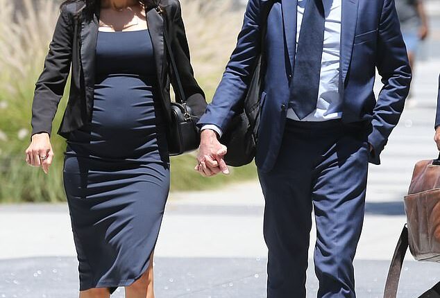 Pregnant Bianca Wallace has insisted she never had an affair with Ioan Gruffudd and accused his ex Alice Evans of inventing the 'disgusting, vile story' in latest Instagram post on Monday