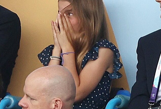 Princess Charlotte was the spitting image of her mother Kate as she watched the Women's Euro Final in Basel, Switzerland, yesterday