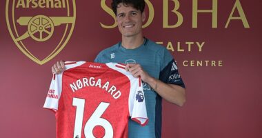 Former Brentford captain Norgaard completed a £12million move to the Emirates on Thursday