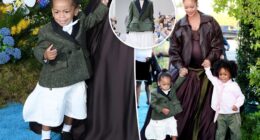 Rihanna's son Riot wears Dior straight from the runway on 'Smurfs' premiere red carpet