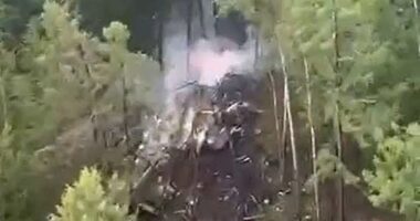 The plane was confirmed to have gone down after helicopters dispatched by Russia's Ministry of Emergency Situations spotted remnants of the plane's fuselage on a mountainside some 16 kilometres from Tynda