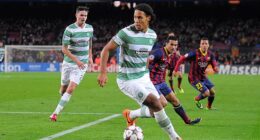 Virgil van Dijk in Champions League action for Celtic against Barcelona