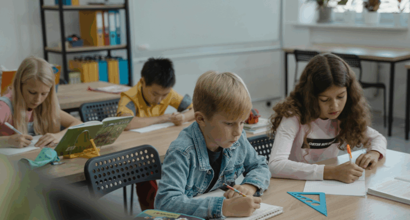children in classroom