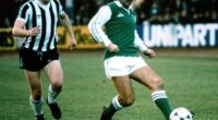 The legendary George Best in action for Hibernian against St Mirren in 1979