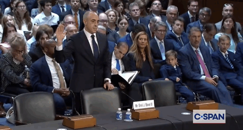 Emil Bove testifying before the Senate.
