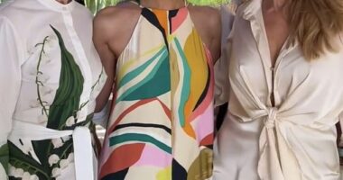 At an age when most women are being told to 'age gracefully' and disappear from the spotlight, Nina Cash (middle), now 59, has done the exact opposite. Pictured: with Maye Musk (left) and Christie Brinkley (right)
