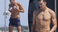 Shirtless Tom Brady rinses off in outdoor shower while yachting in Ibiza on Fourth of July