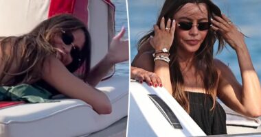 Sofía Vergara sunbathes in thong bikini in Ibiza