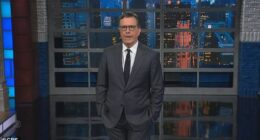 Stephen Colbert jokingly referred to himself as a 'martyr' before delivering a crude, star-studded response to his cancellation and Donald Trump taking glee in his talk show's end