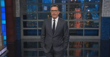 Stephen Colbert jokingly referred to himself as a 'martyr' before delivering a crude, star-studded response to his cancellation and Donald Trump taking glee in his talk show's end