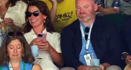 Coleen Rooney and her husband Wayne enjoyed a low-key date day together as they joined a slew of stars on day eight of Wimbledon at The All England Lawn Tennis Club on Monday