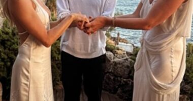 British socialite and actress Jazzy de Lisser shared snippets from the ultra-exclusive holiday on her Instagram Stories on Wednesday. In one picture, Sienna (left) can be seen holding hands with her long-time publicist and friend, Tori Cook (right)