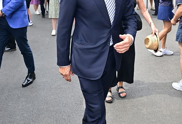 Gary Lineker looked in good spirits as he attended day five of Wimbledon at The All England Lawn Tennis Club on Friday, days after issuing another shot at the BBC