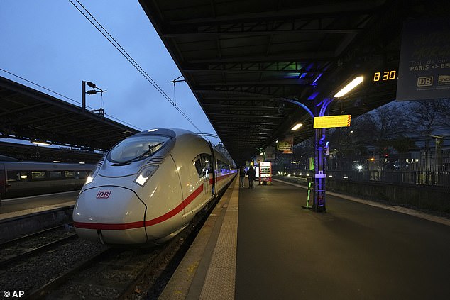 The suspect, who has not been identified, was said to have lashed out at travellers on board the ICE 91 train to Vienna this afternoon (File image of an ICE train)
