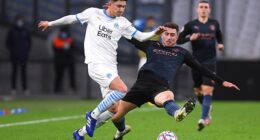 Newcastle are exploring a move for Marseille centre back Leonardo Balerdi (left)