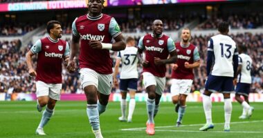 Mohammed Kudus scored and was sent off for West Ham against Tottenham last season