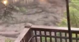 Ruidoso resident Kaitlyn Carpenter filmed the flood carrying away a house as it tore through a street in Ruidoso, a small town in New Mexico
