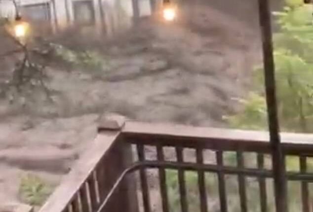 Ruidoso resident Kaitlyn Carpenter filmed the flood carrying away a house as it tore through a street in Ruidoso, a small town in New Mexico