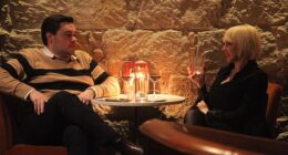 Bruce Lehrmann has been pictured enjoying a glass of wine with lawyer Zali Burrows in a cosy Tasmanian bar after yet another major court loss