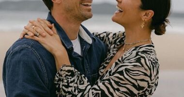 Laura Byrne (right) has shared a heartwarming tribute to her husband Matty 'J' Johnson (left) as he celebrates his 38th birthday