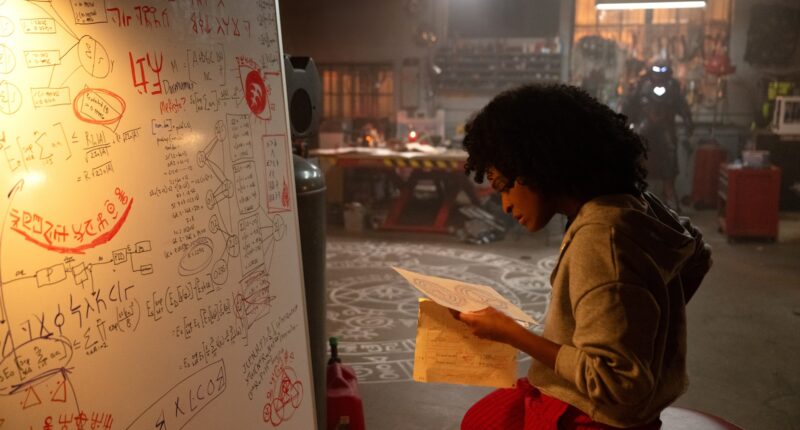 Ironheart/Riri Williams (Dominique Thorne) in Marvel Television's IRONHEART, exclusively on Disney+. Photo by Jalen Marlowe. © 2025 MARVEL. All Rights Reserved.