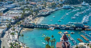 Pictured: The harbor of Avalon, a city on Santa Catalina Island that has a 25-year waitlist for car permits