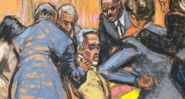 Sean 'Diddy' Combs looked visibly panicked after jurors announced on Tuesday they had reached a verdict on four of the five charges against him - but were divided on the racketeering charge