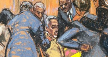 Sean 'Diddy' Combs looked visibly panicked after jurors announced on Tuesday they had reached a verdict on four of the five charges against him - but were divided on the racketeering charge